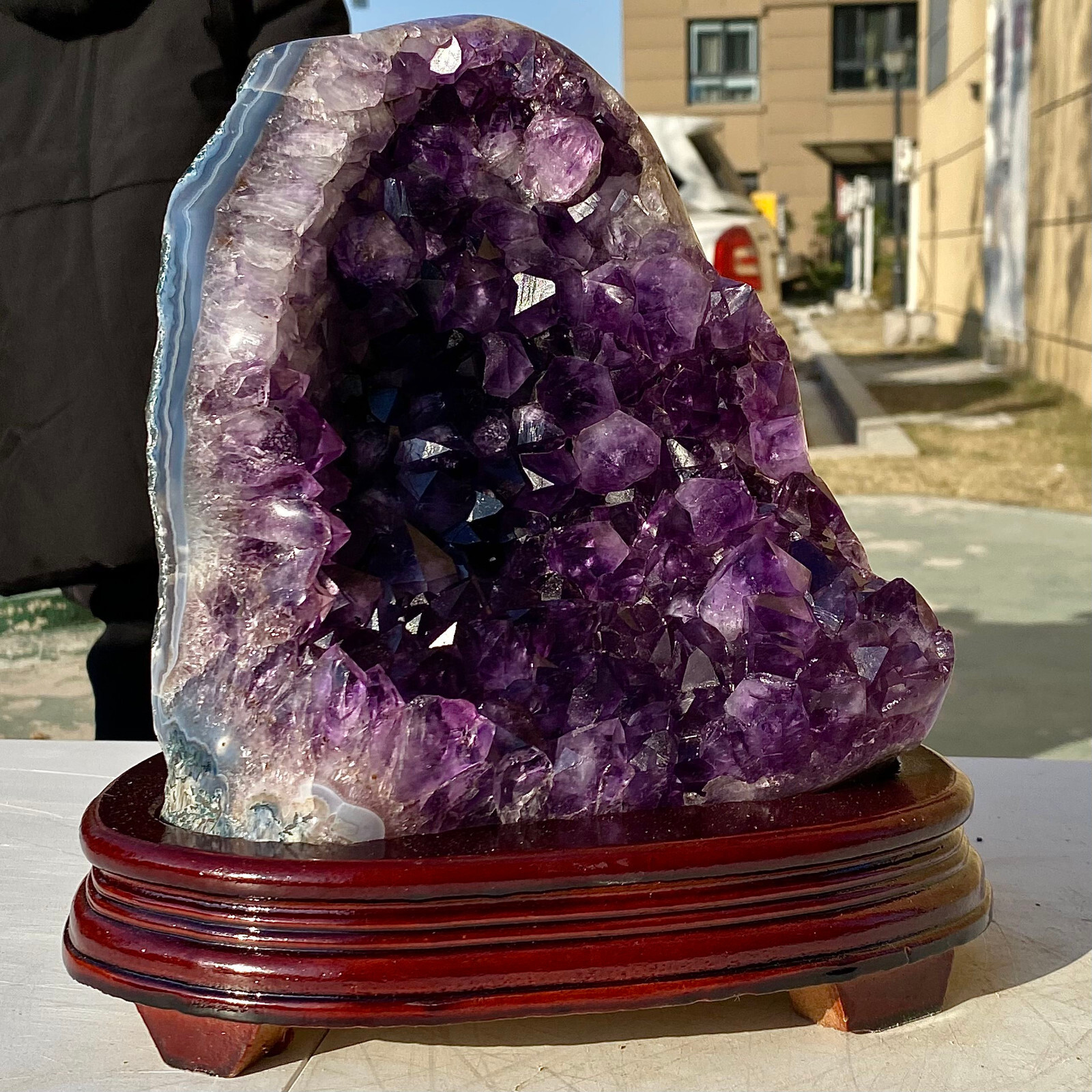 13.09LB Natural Brazilian Amethyst Crystal Cave Stone Cluster Quartz Geode Heal