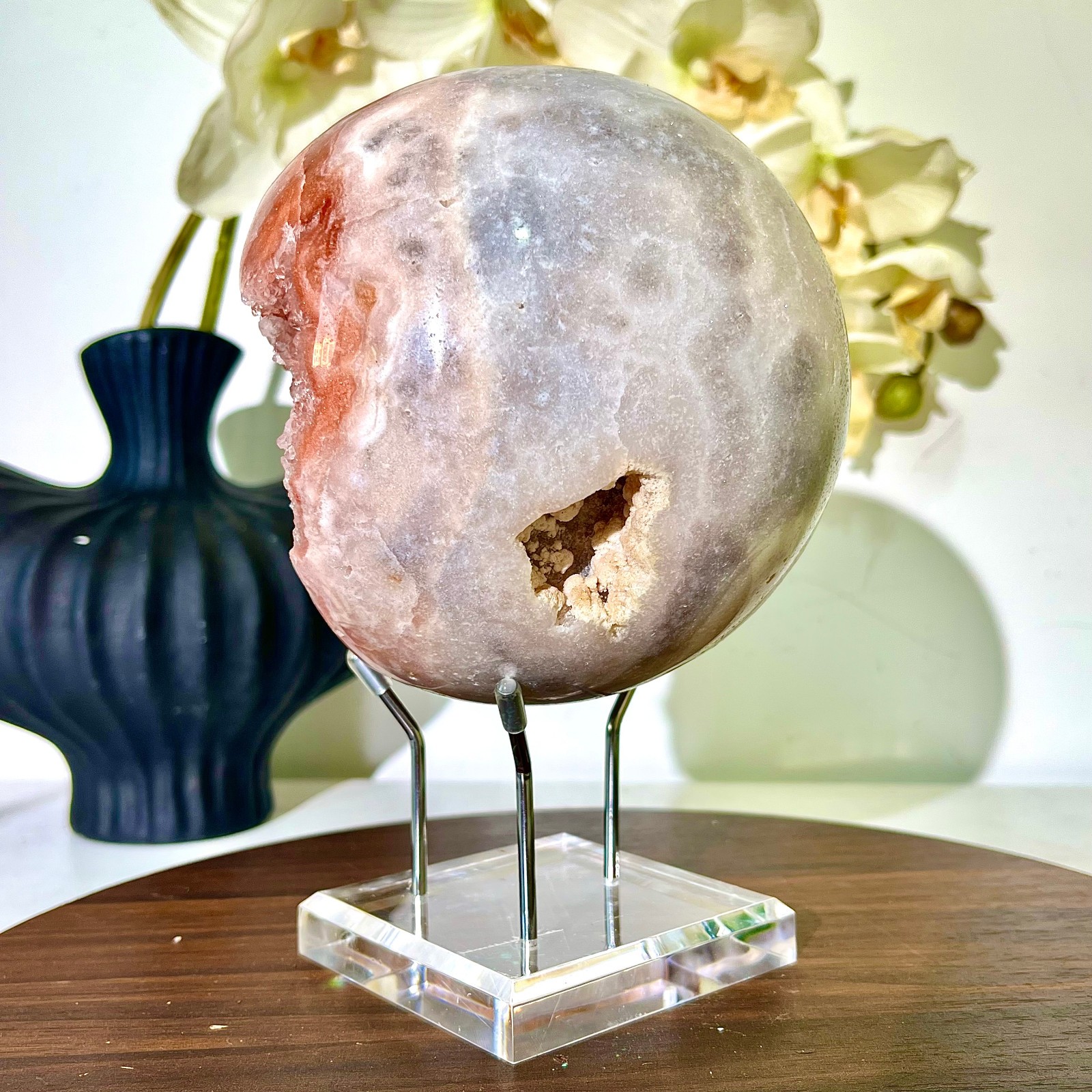 6.56LB Natural Purple Pink Crystal Advanced Cave Spherical Spiritual Decoration