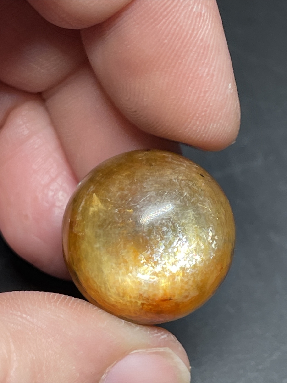 Yellow Mica Mini Sphere Ball Orb Marble Crystal 20.2mm
