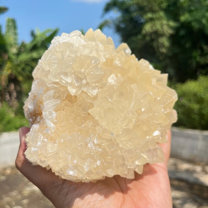 6 Lb Huge Yellowish Calcite Crystal | HighQuality Flower Calcite | Healing Stone