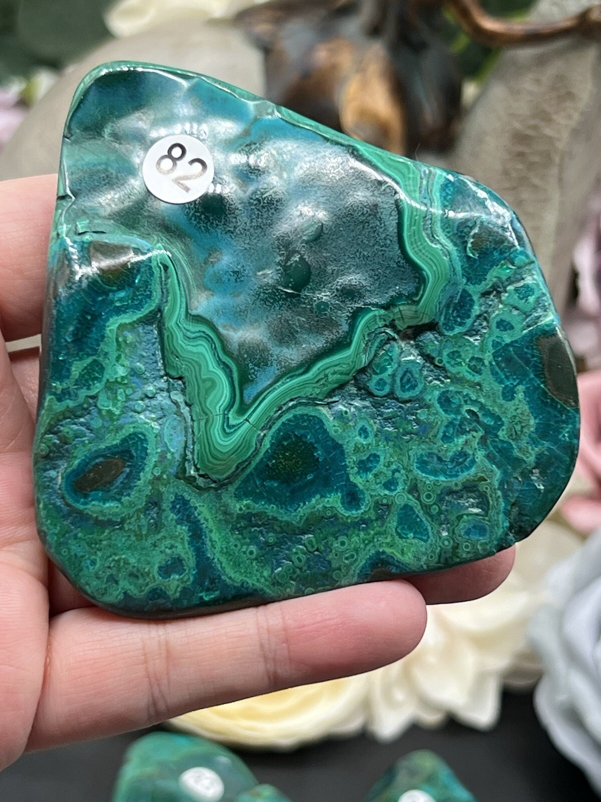 Natural “Malacolla” Malachite & Chrysocolla Freeforms L@@K Free ship & Gift