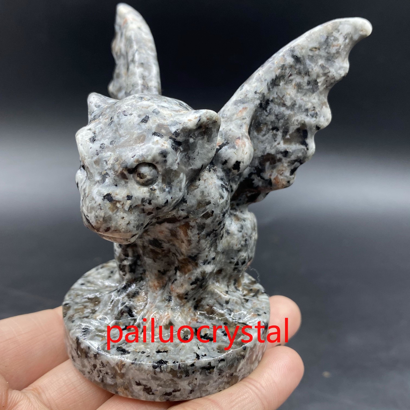 200g+ 1pc Natural Yooperite Flame’s Stone Gargoyle Quartz Crystal Skull Reiki 3″