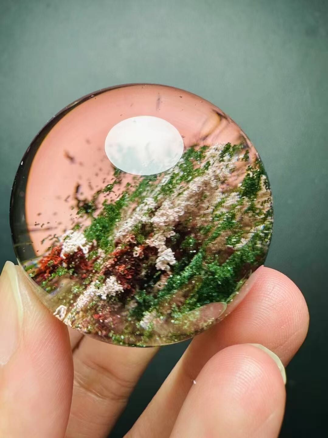 38mm Natural Garden crystal ball Quartz Sphere Healing Reiki energy