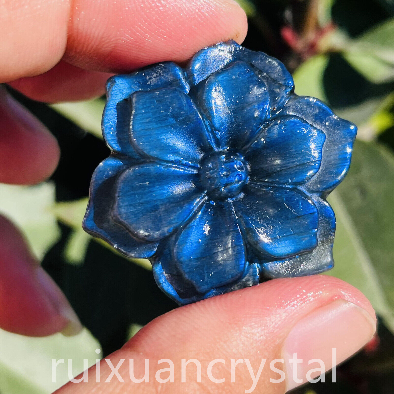 1pc Natural Labradorite Quartz Hand-Carved Flower skull Crystal Reiki healing