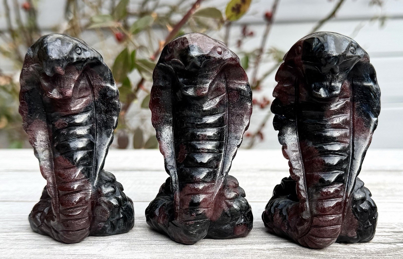 Wholesale 4 PCs Natural Garnet Astrophyllite/ Arfvedsonite Coba Snake Crystals