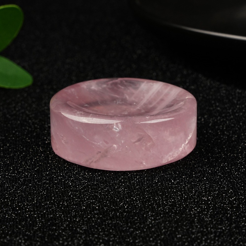 Natural Rose Quartz Round Crystal Bowl Reiki Healing stone Home Decor random1pcs
