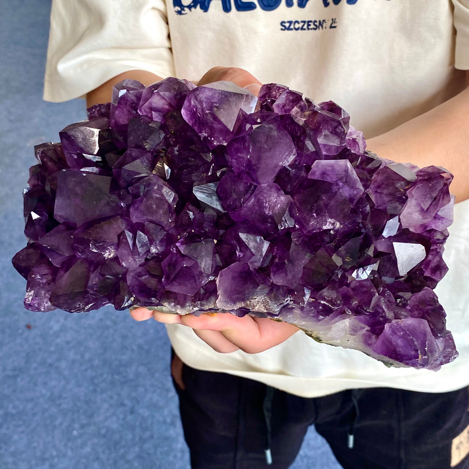6.38LB Large Natural Amethyst geode quartz cluster crystal specimen Healing.
