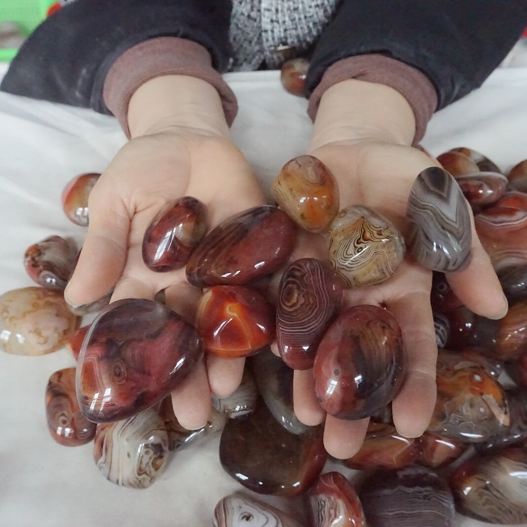 5Kg 11LB 110 Natural Banded Sardonyx Carnelian Agate Crystal Palm Stones Healing