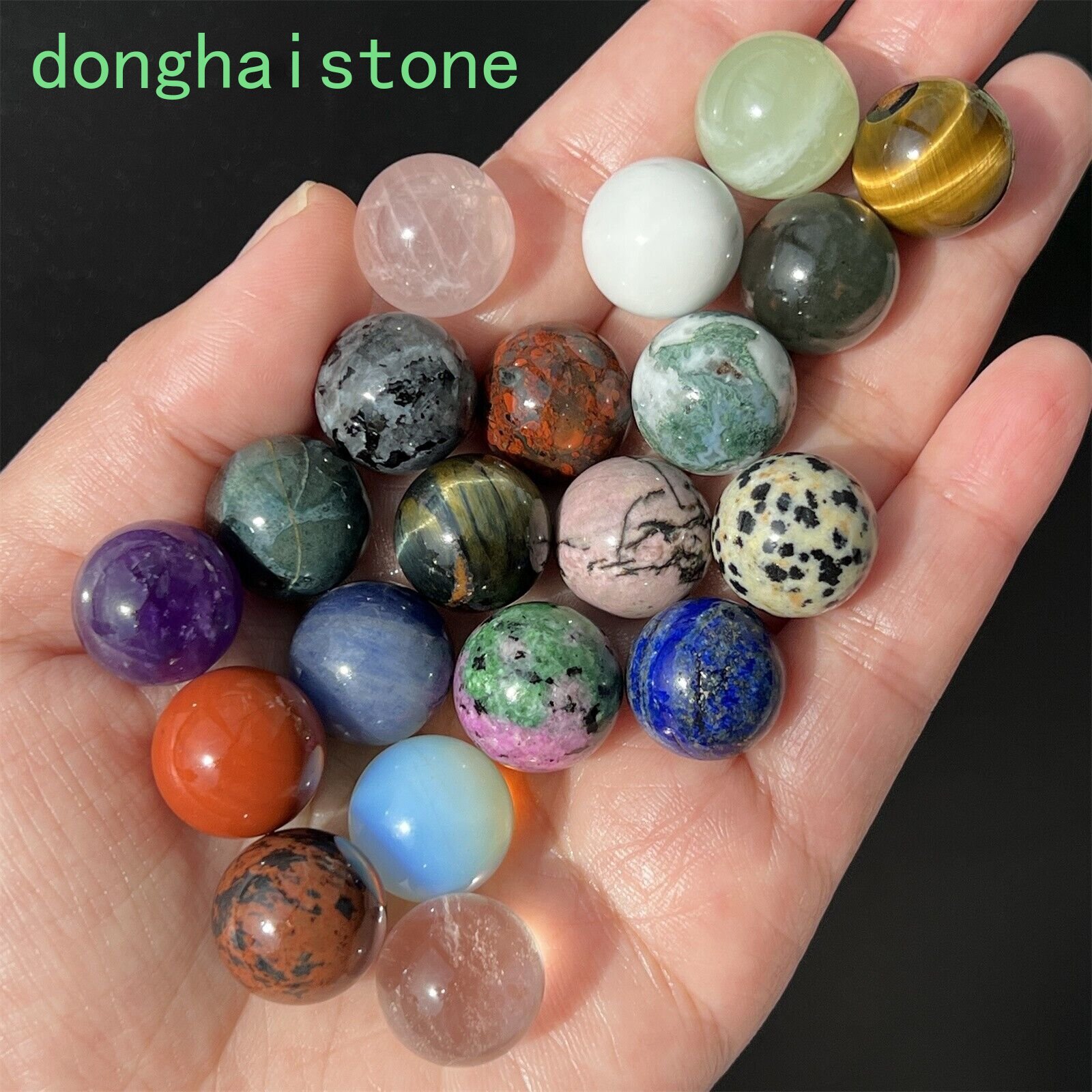 13x Wholesale Natural Mixed sphere quartz crystal ball Palm stone healing 15mm+