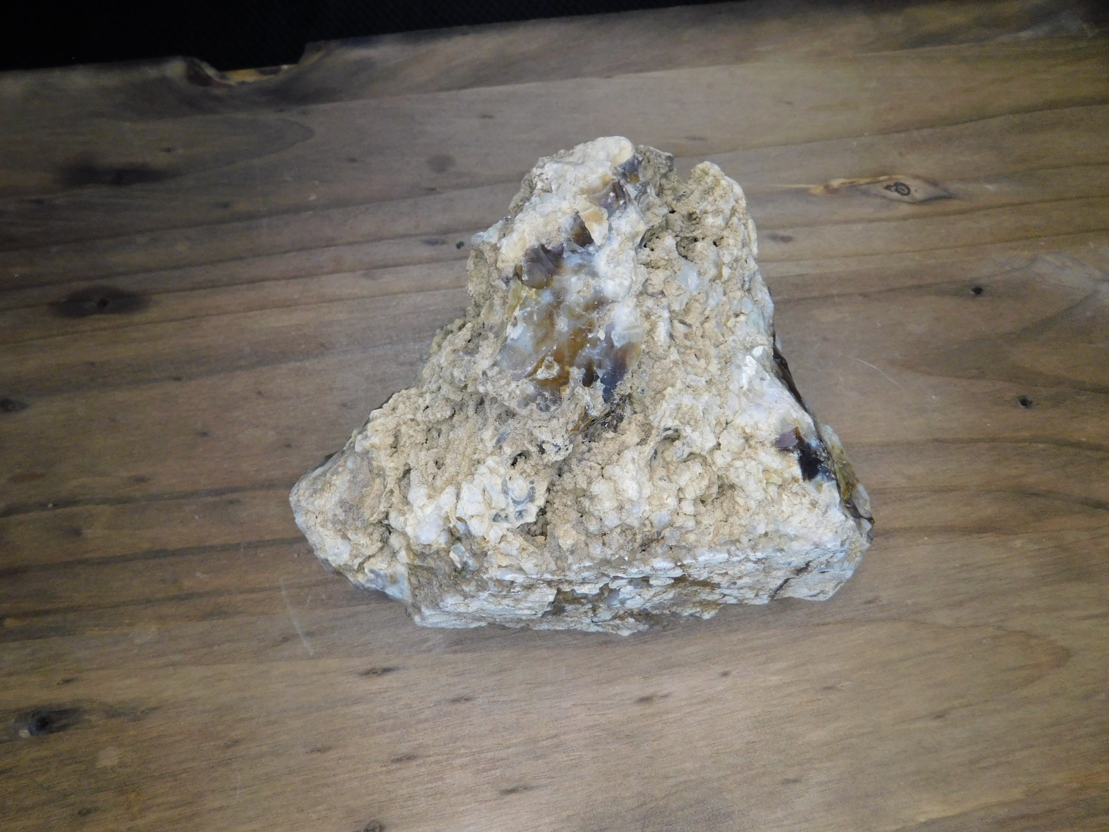 Dark Caramel Brown and White Agate 2 lbs. 9oz. Vintage