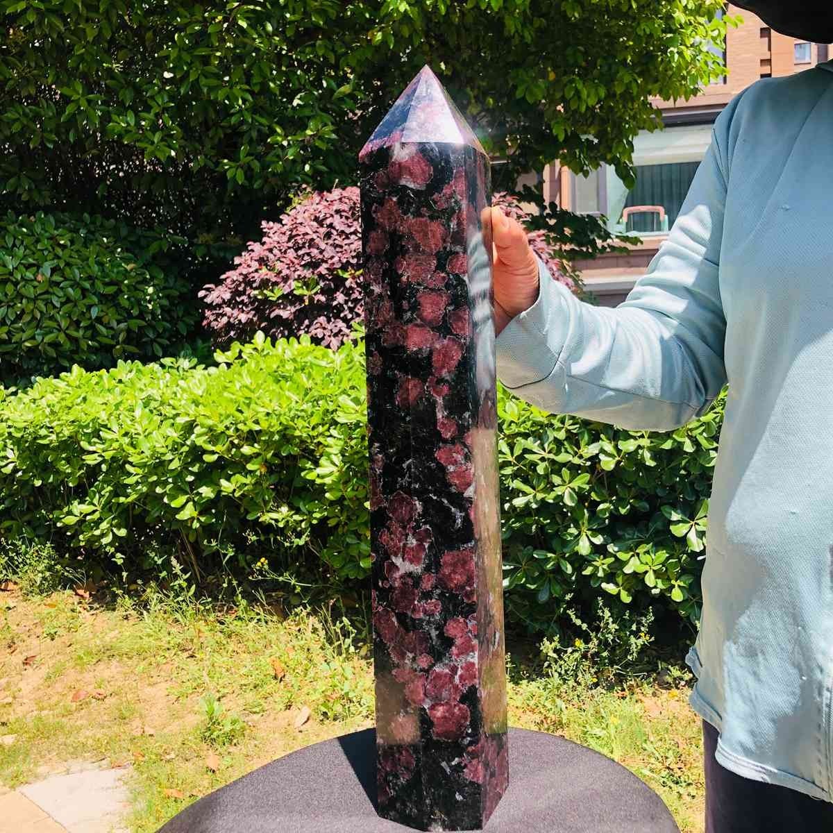 16LB Natural Garnet Fireworks Obelisk Quartz Tower Crystal Wand Point Healing