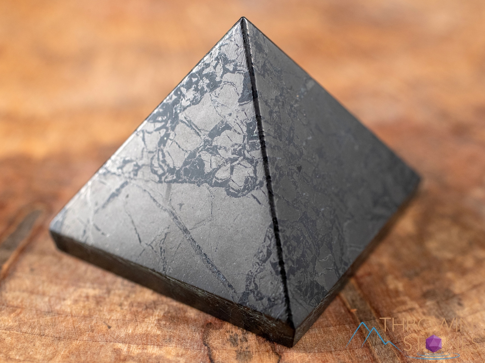 SHUNGITE Crystal Pyramid – EMF Protection, Sacred Geometry, Metaphysical, E0308