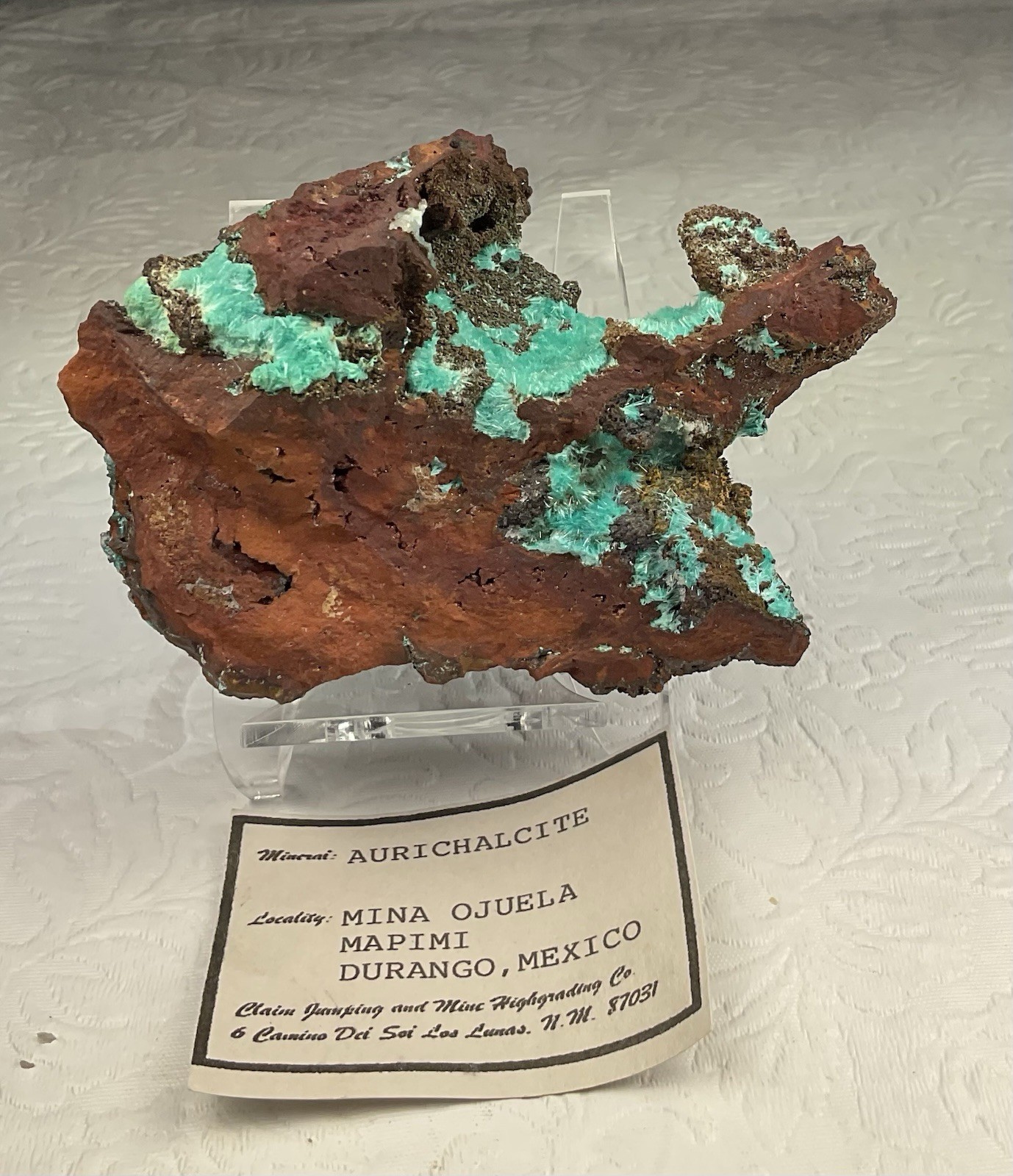 Beautiful AURICHALCITE – Mina Ojuela, Mapimi, Durango, Mexico