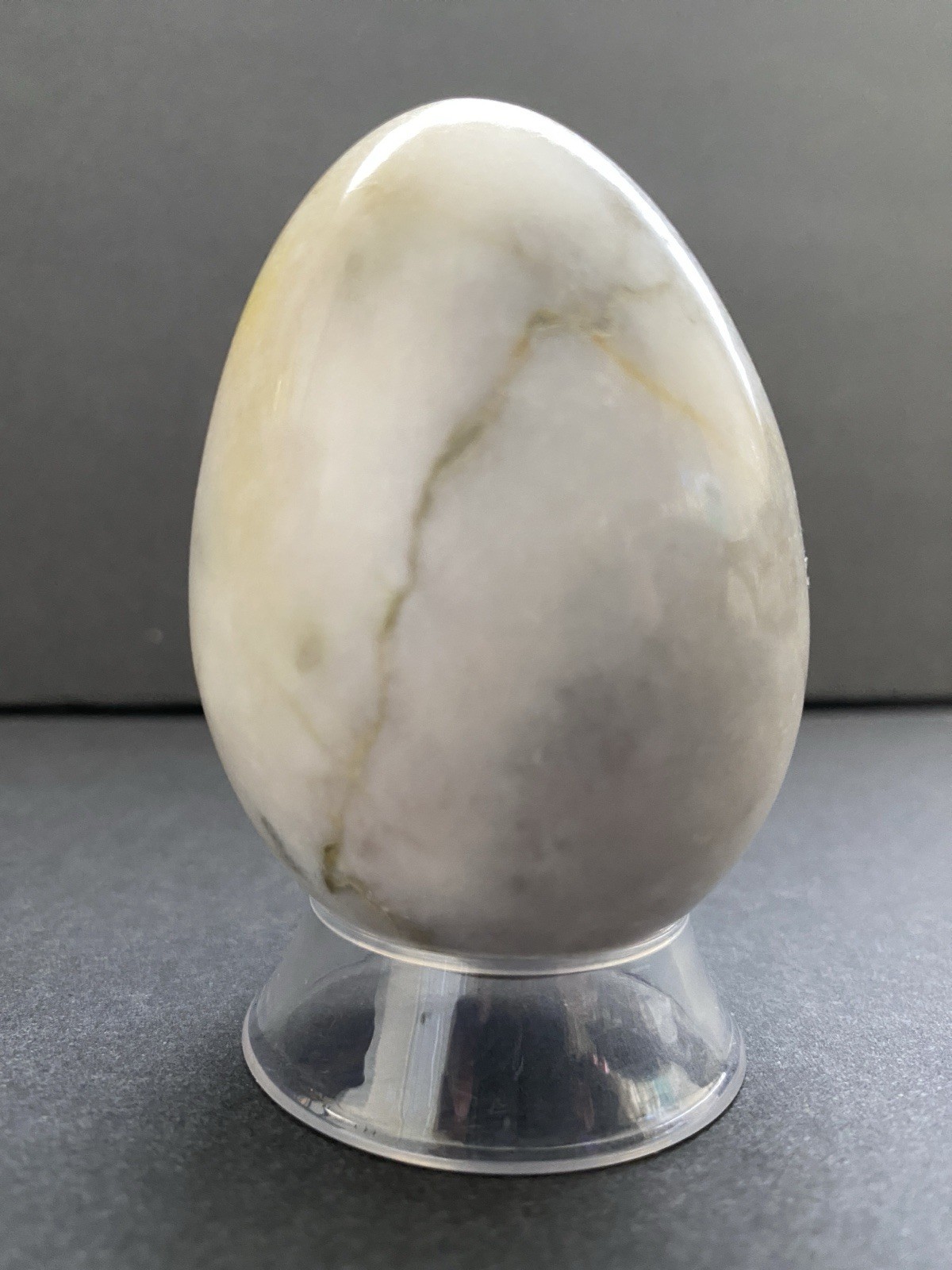 Natural Onyx Stone Egg With Stand Hand Polished Banded Agate Calcite Crystal