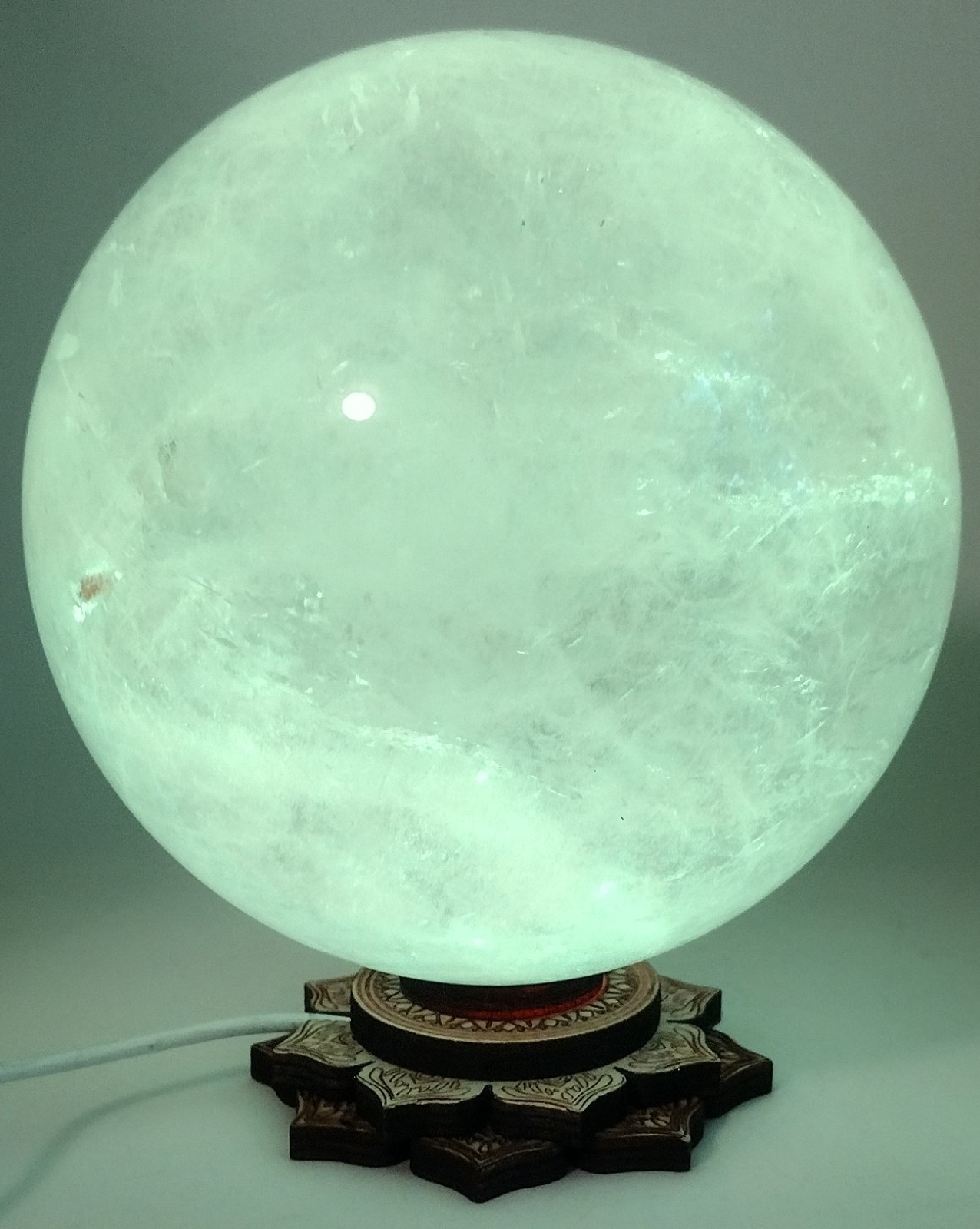 LED Crystal Sphere Display Base Color Changing Lotus Mandala Light Stand USB