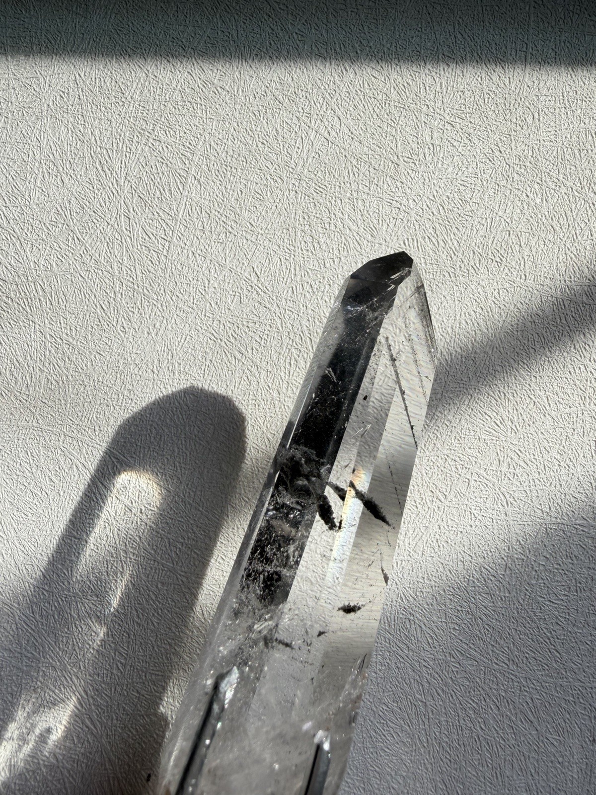 Brazil Lemurian Quartz with Black Scenic Inclusions | Semi-Polished High Clarity