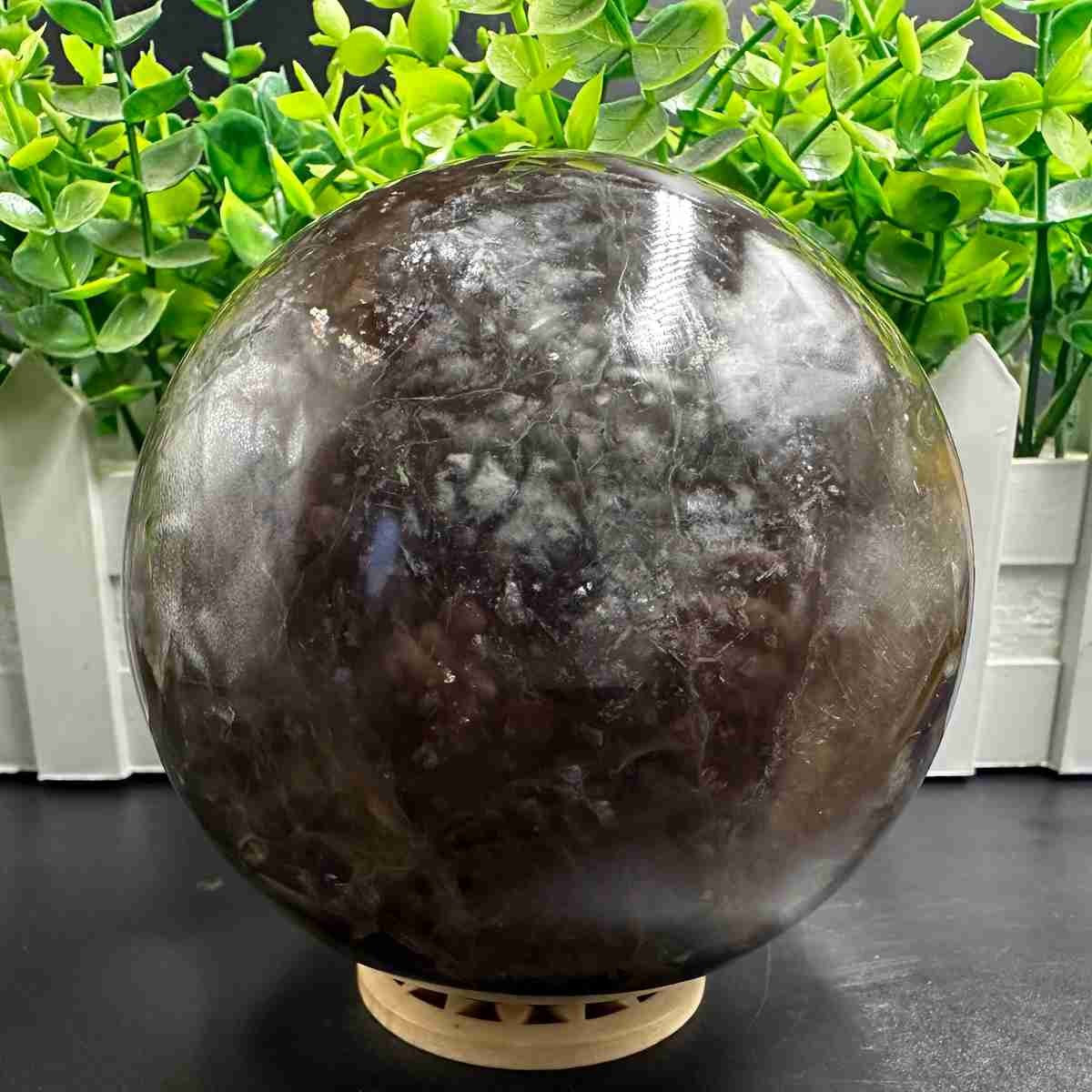 1835g Natural Fluorite Quartz Sphere Crystal Energy Ball Reiki Healing Gem