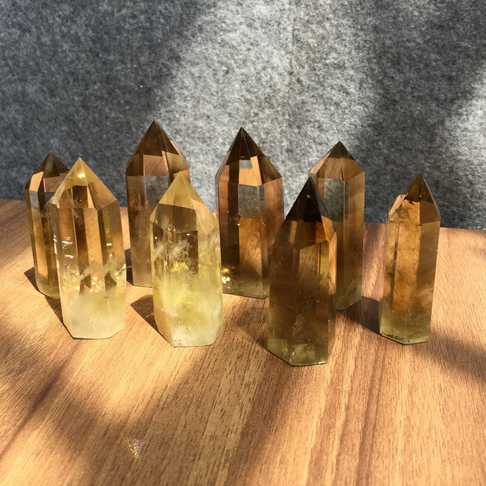 1PCS natural smokey citrine quartz obelisk crystal wand point healing