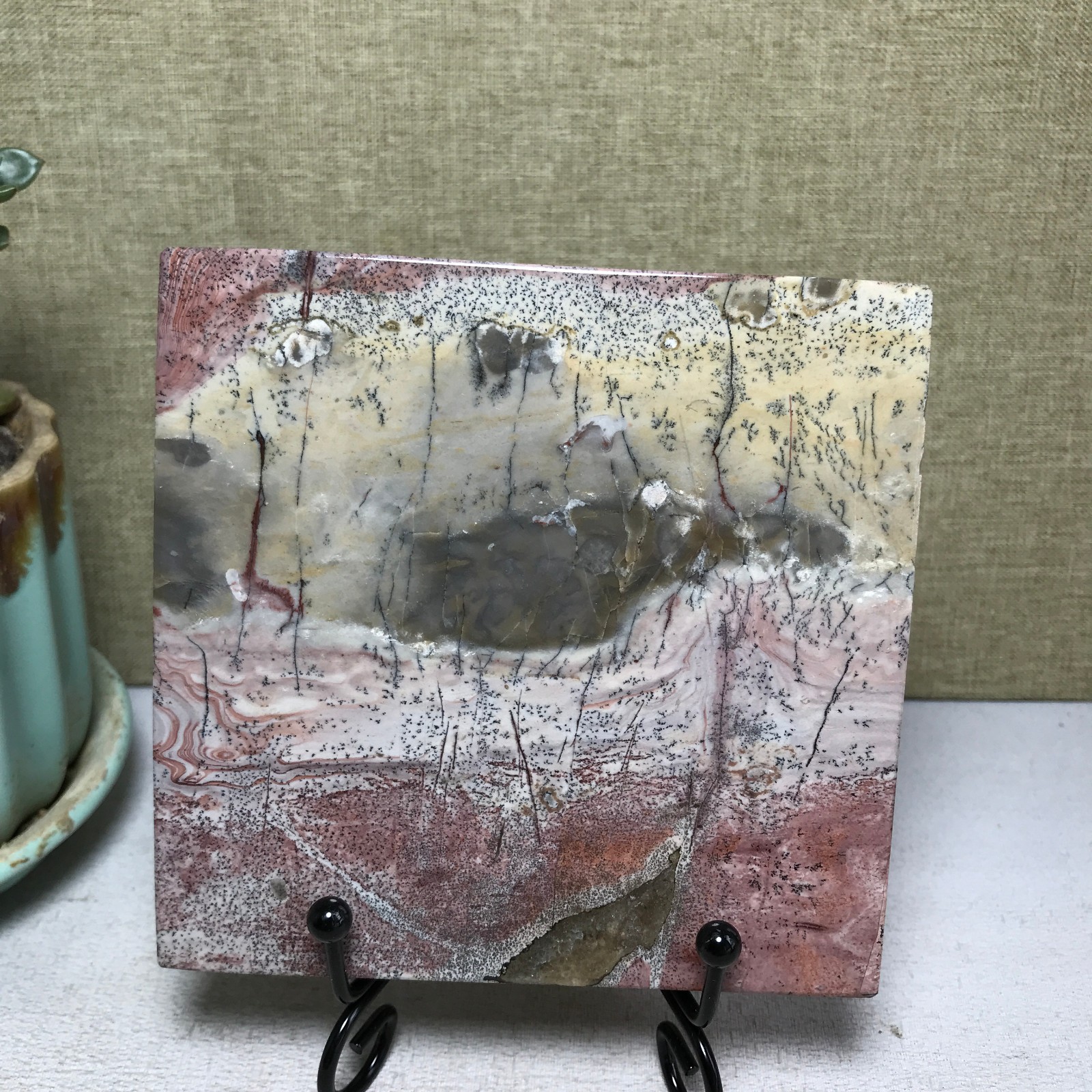 Natural Chinese painting stone crystal ornaments for home decoration 257g A5305