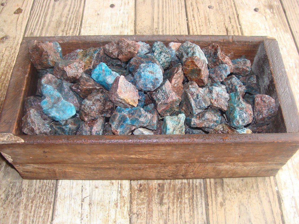 2000 Carat Lots of Unsearched Natural Apatite Rough + a FREE Faceted Gemstone