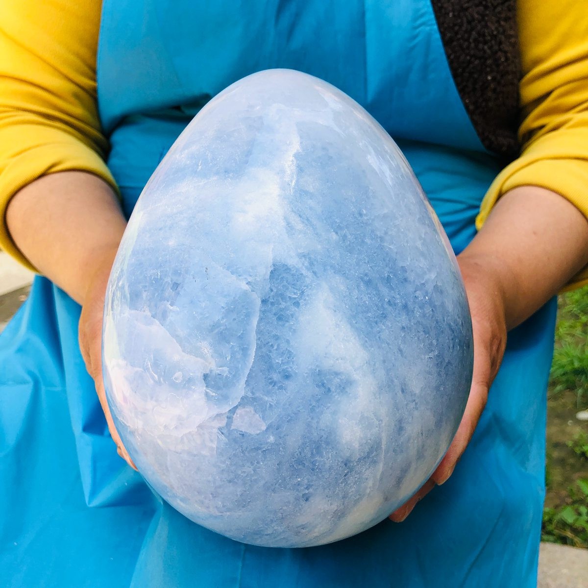 11.5LB Natural Beautiful Blue Crystal Egg Crystal Mineral Specimen Healing 4764