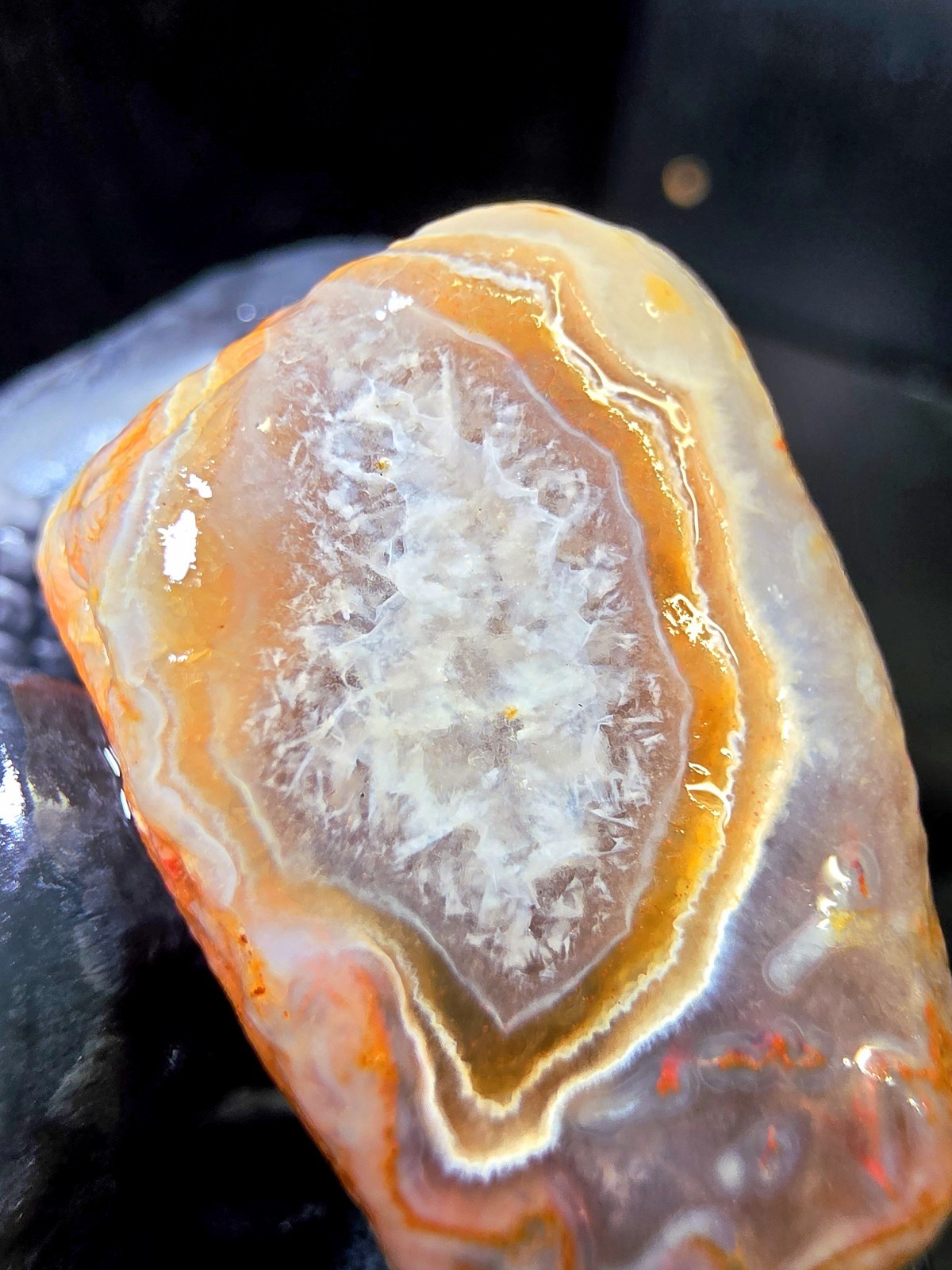 Lake Superior Fragmented Membrane Agate In Blue Chalcedony & Amethyst Quartz 1oz