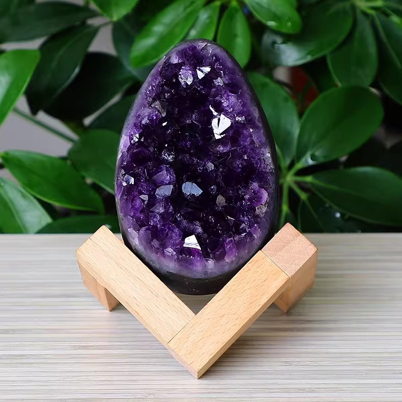 Natural Uruguay Amethyst Geode Egg Crystal Cluster Home Decoration