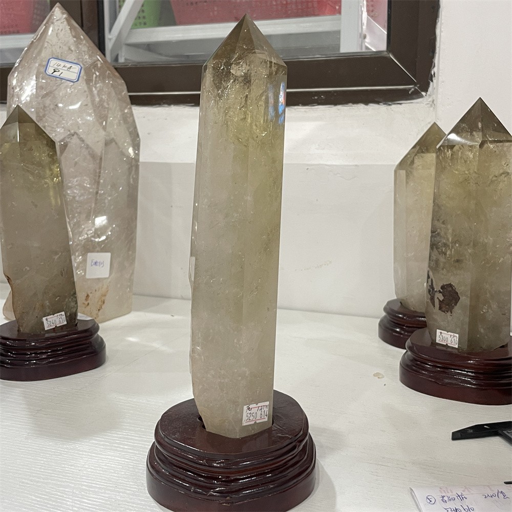 3.2LB 11.8″ Natural Smoky Quartz Obelisk Tower Crystal Quartz Energy+stand