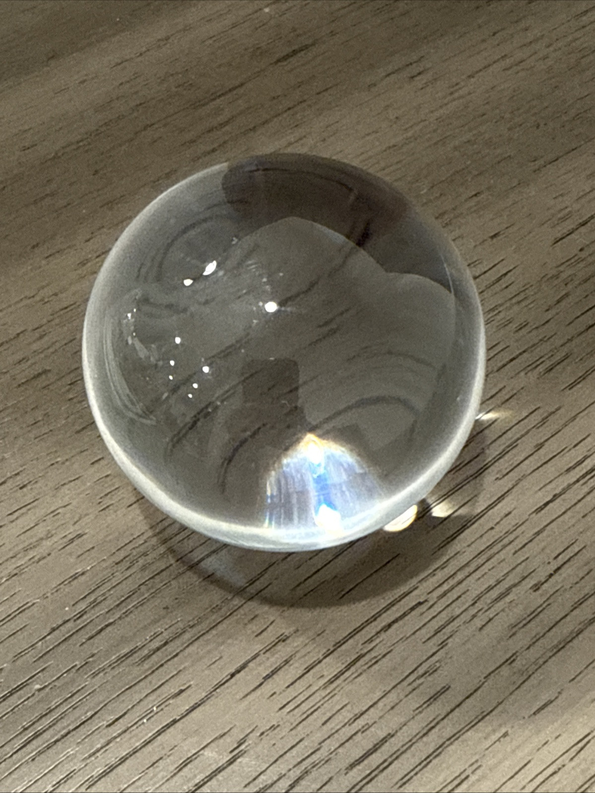Vintage Crystal Ball Glass 2.25” Clear Orb Solid NO Stand Heavy Unique Magic