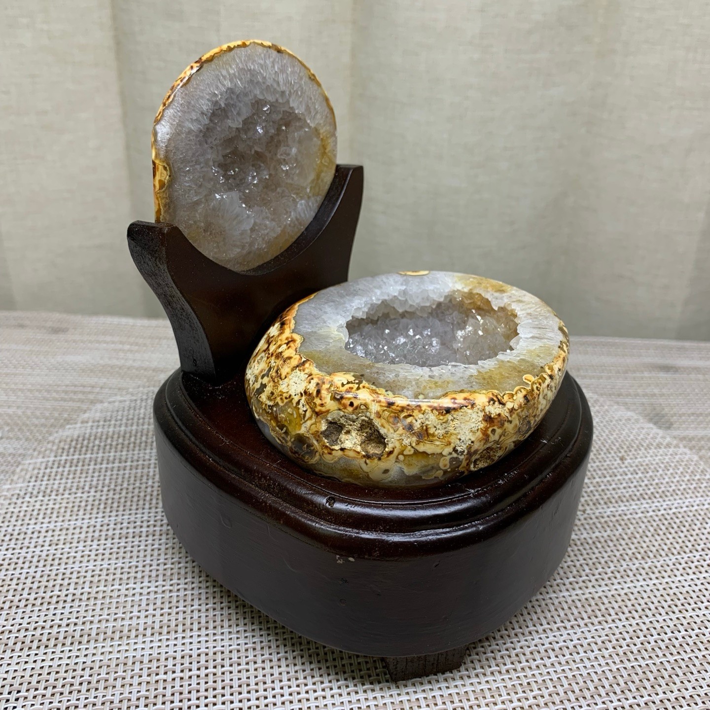 1.5LB Natural amethyst Agate Treasure Basin Quartz Geode cluster Healing decor