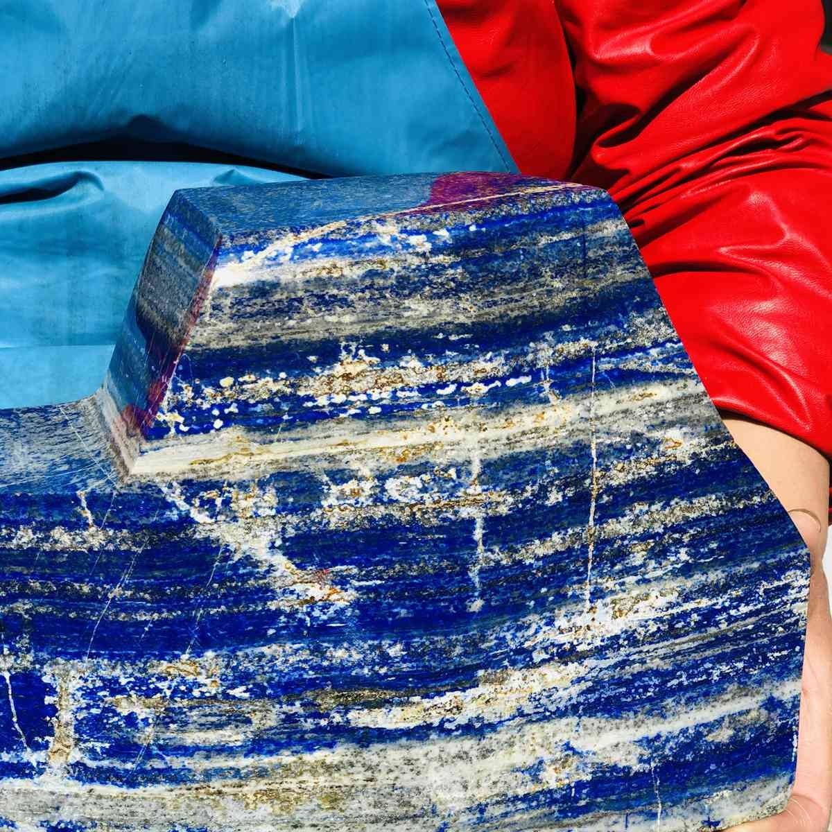 20.34LB Natural Stone Lapis Lazuli Freeform Polished Crystal Mineral Specimen
