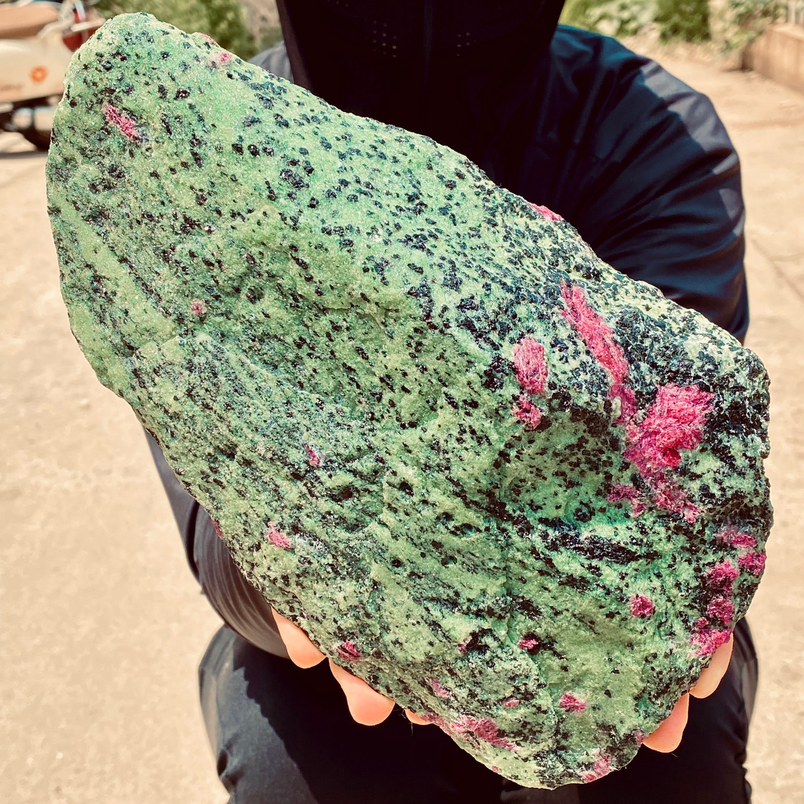 6.72LB Natural red and green treasure Quartz Crystal Rough Gemstone Specimen