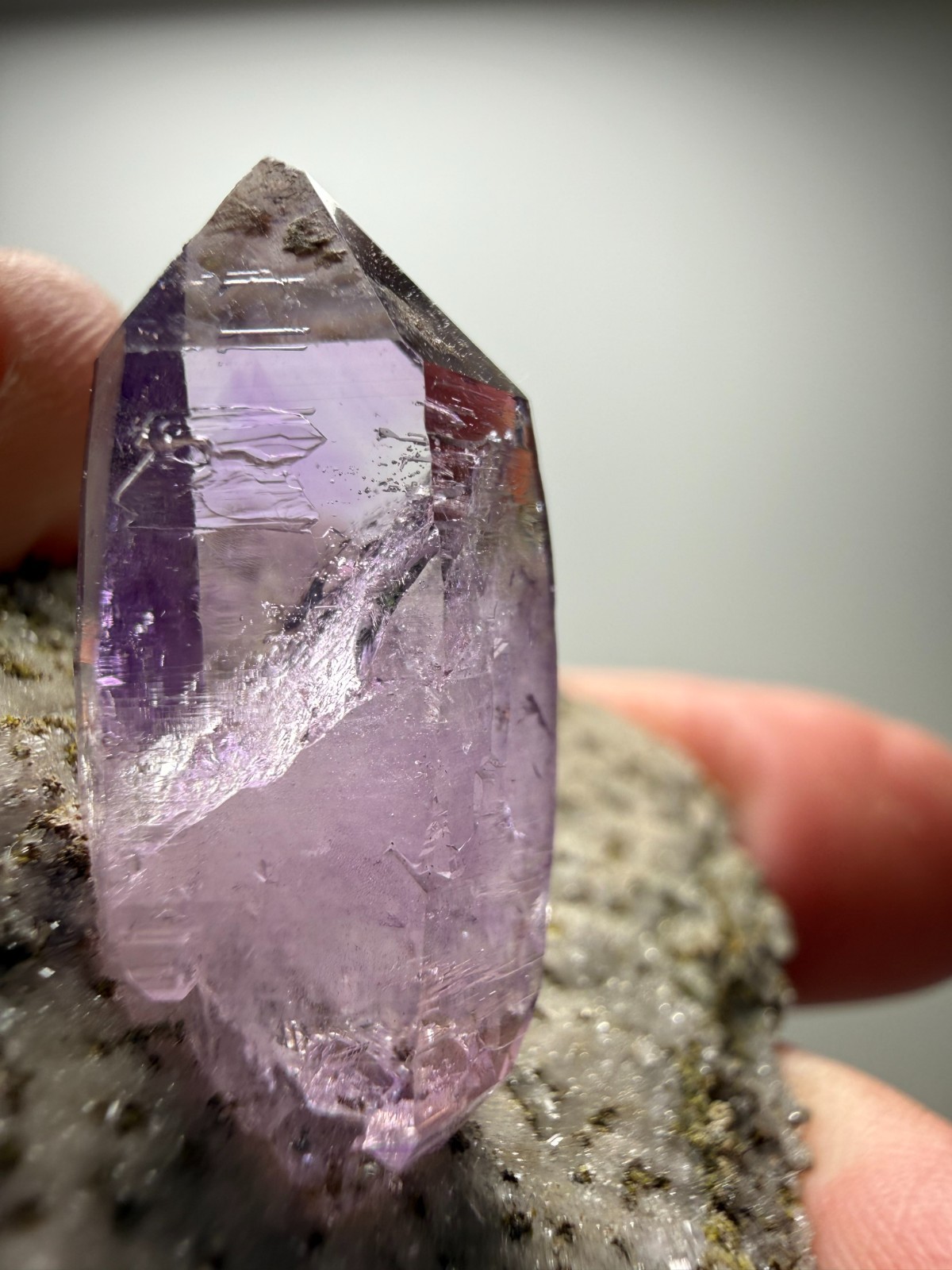 NICE single Amethyst crystal on Matrix from Veracruz, Mexico- Super Deal! $32!