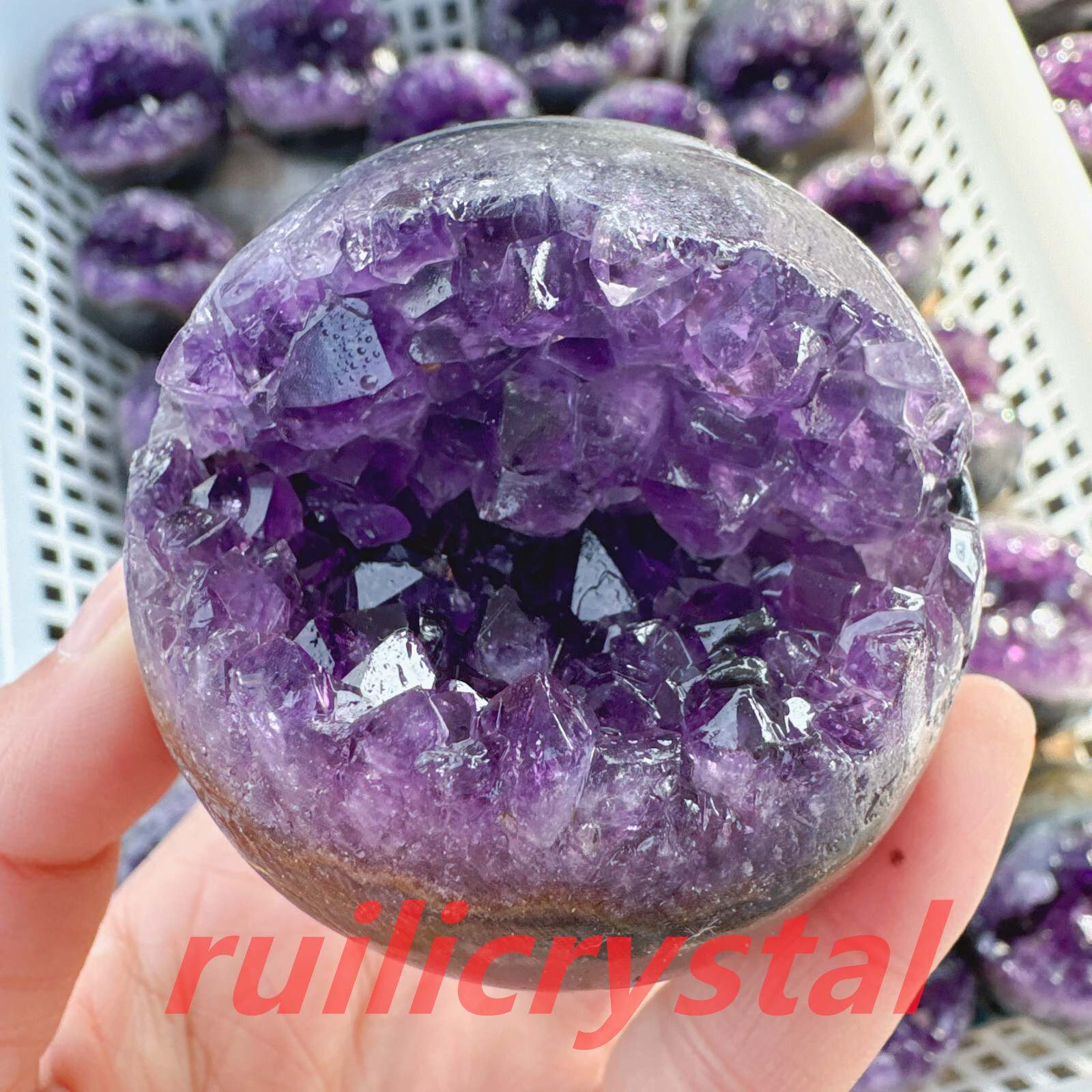 200g-300g Natural Amethyst geode quartz cluster crystal specimen healing