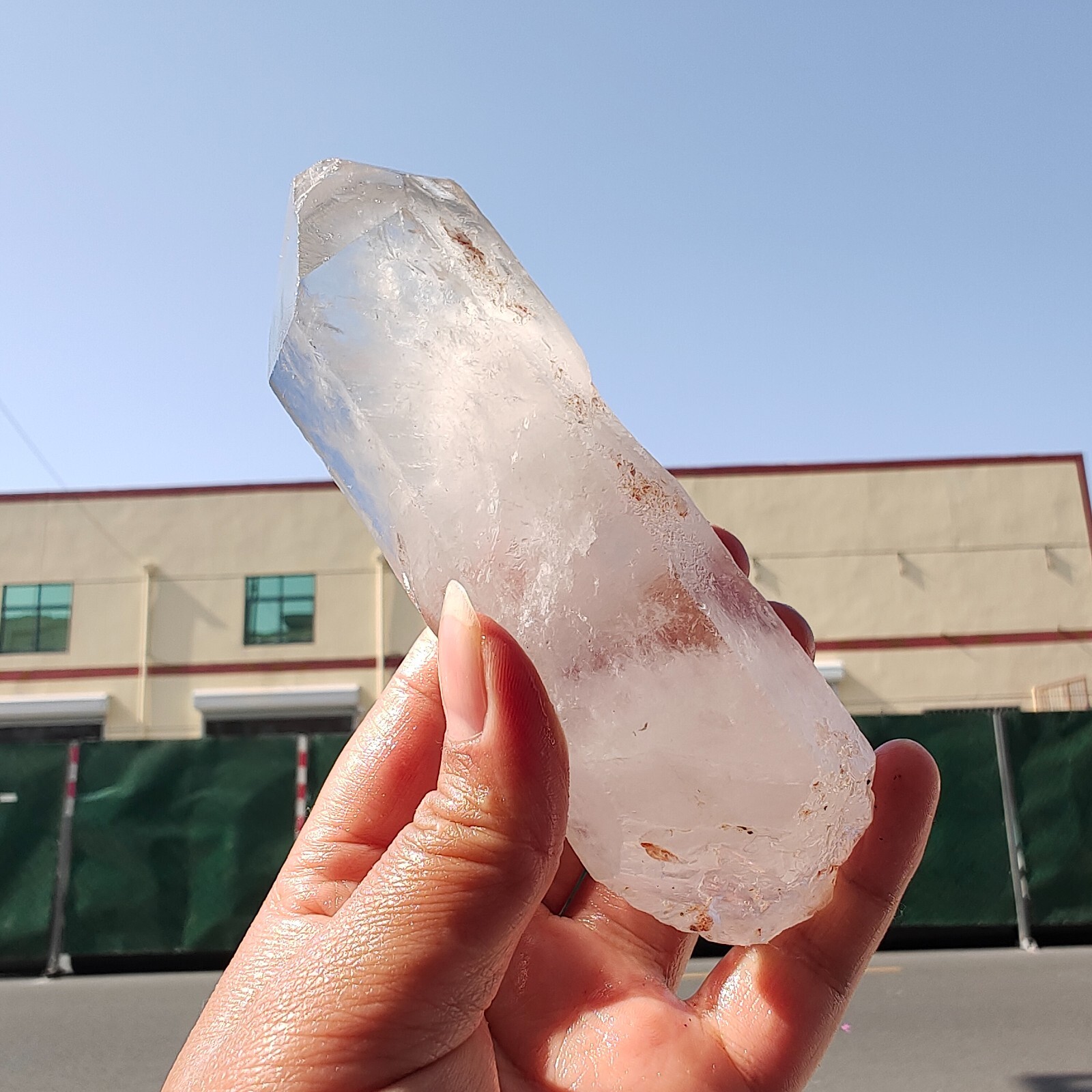 340g Bright LEMURIAN Healer Quartz Crystal RECORD KEEPER Dazzling X226