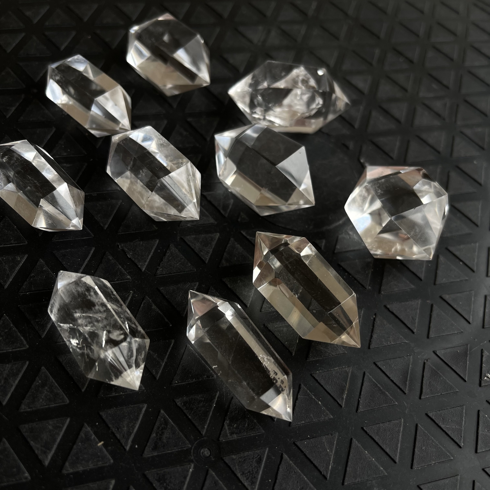 10pcs Natural clear quartz obelisk crystal double wand point healing 30-45mm