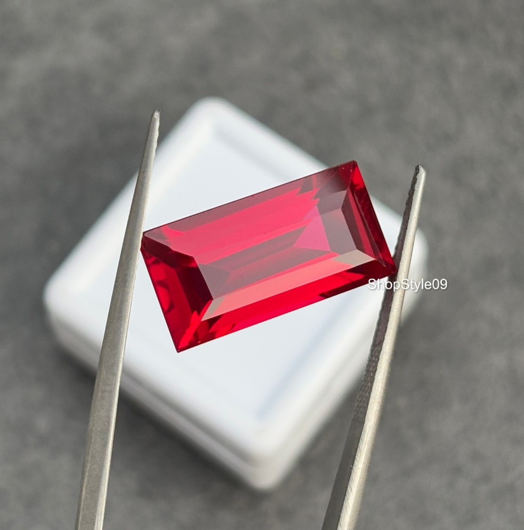 16.00 Ct Natural Red Ruby Princess Cut 18.3×9.3×7.2mm Certified Loose Gemstone
