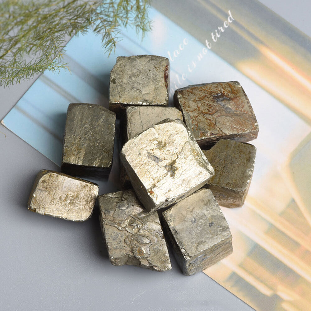 100g Beautiful Golden Iron Pyrite Cubic Crystal Gem Mineral Specimen 5-15mm