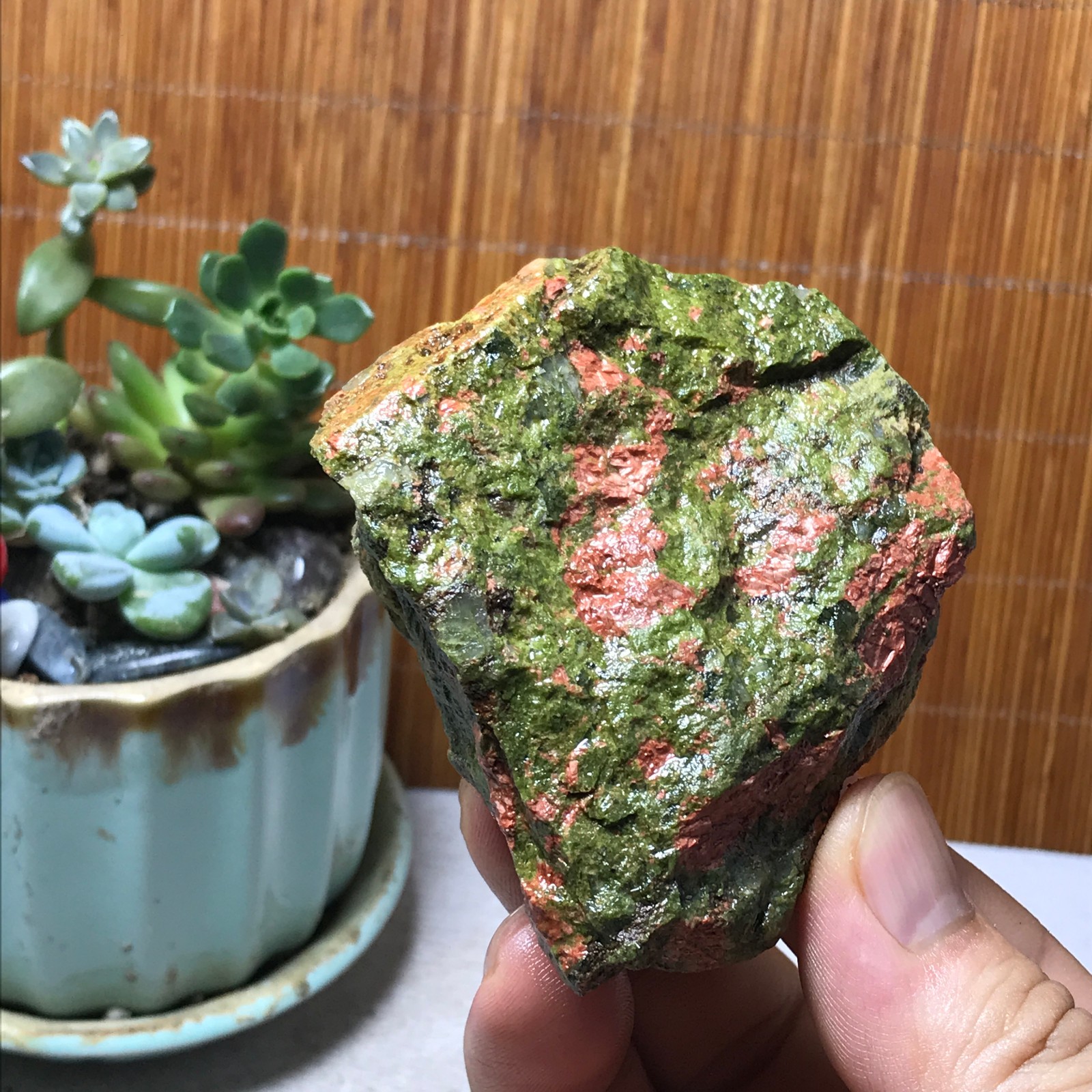 168g Natural Unakite Crystal gemstone Rough Mineral Specimen healing A6351