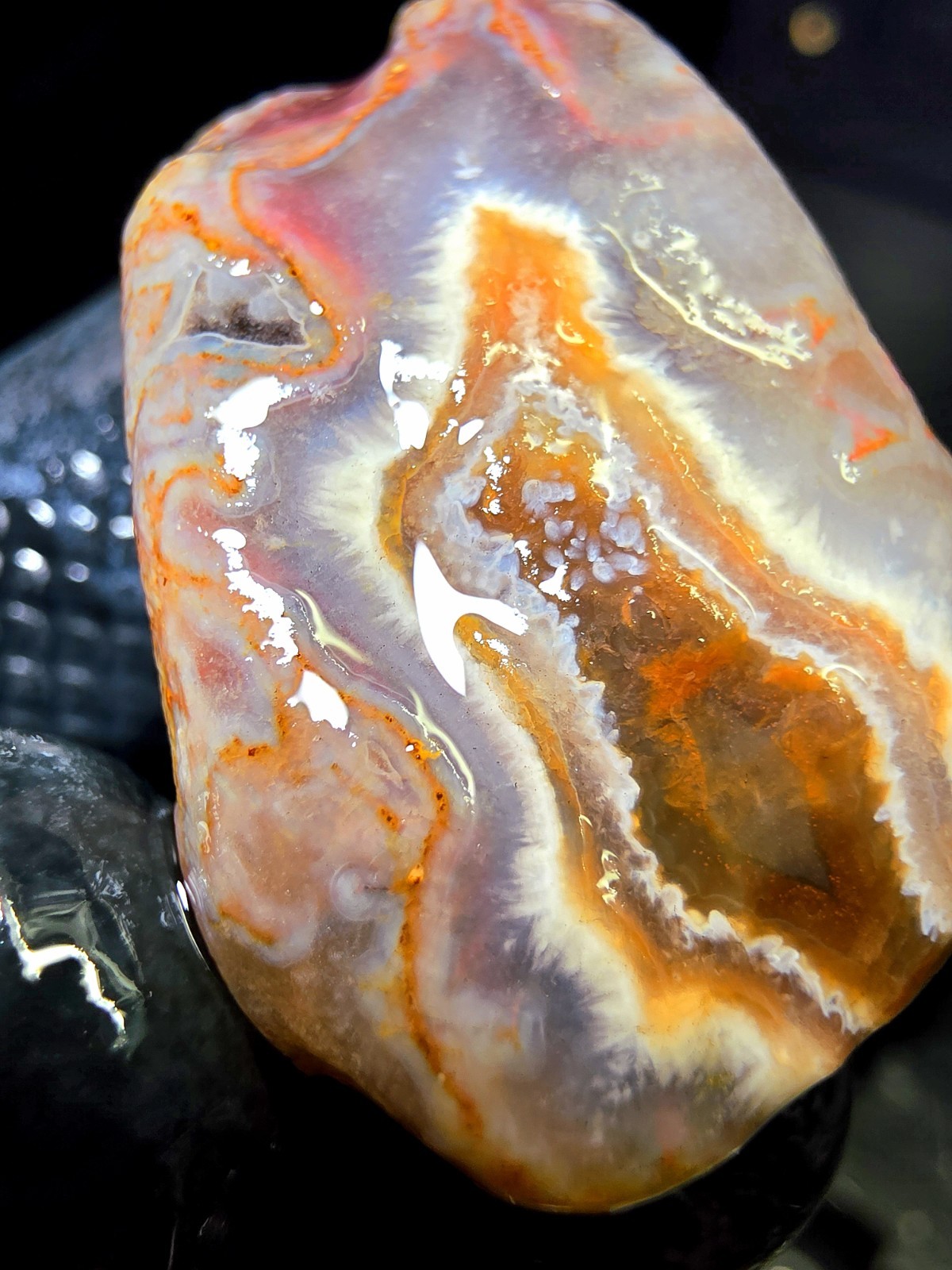 Lake Superior Fragmented Membrane Agate In Blue Chalcedony & Amethyst Quartz 1oz