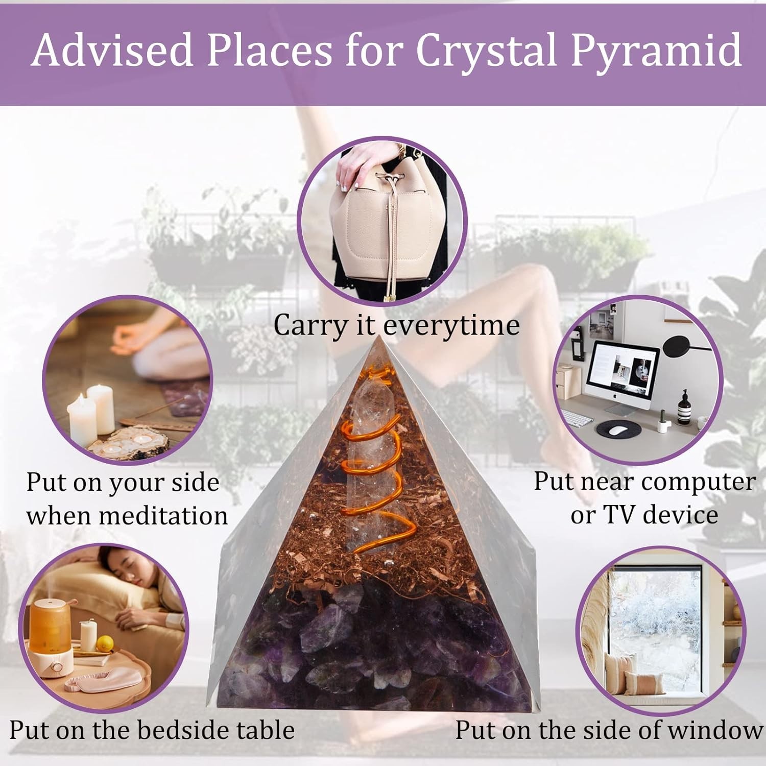 Orgone Pyramid Energy Generator Emf Protection Healing Meditation Orgonite USA
