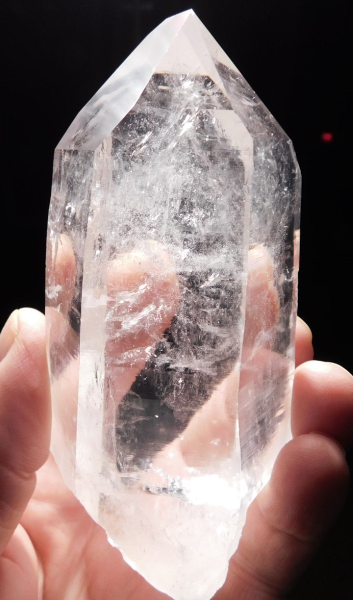 LARGER! SUPER Translucent LEMURIAN Quartz Crystal From Brazil 417gr