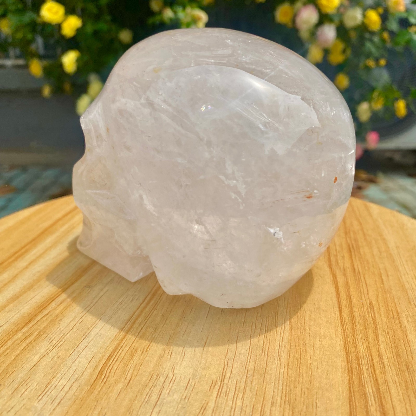 3.3LB TOP! White melting quartz hand carved crystal skull gem reiki healing
