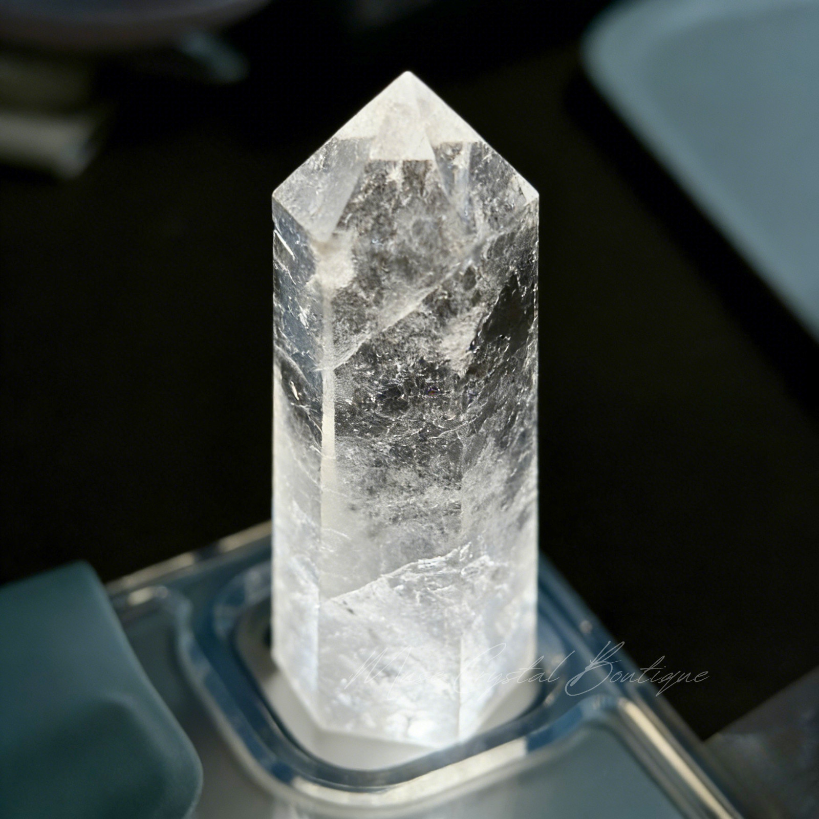 Natural Clear Quartz Crystal Tower Obelisk Reiki Healing Mineral Specimen Decor