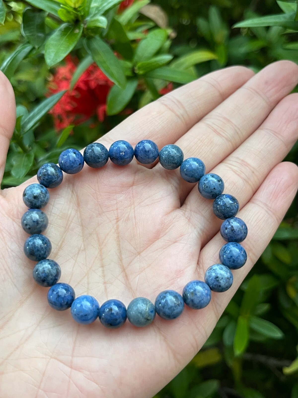 Grade A++ Dumortierite Crystal Bead Bracelet 8mm, Genuine Gemstone Bracelet