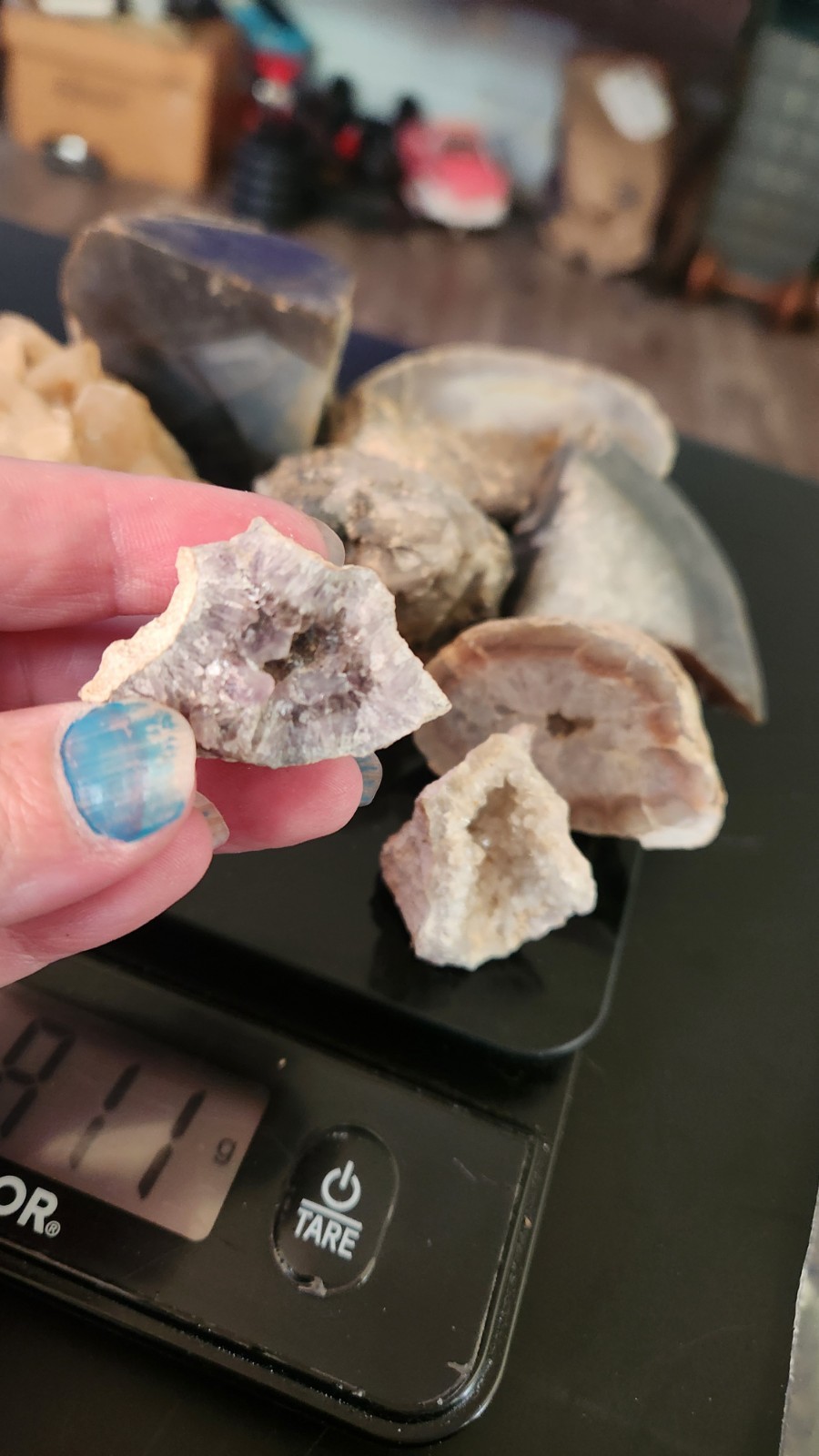 Mixed Rock & Mineral Specimen Lot, Geode/Agate Pieces, Crystal Clusters, 836g