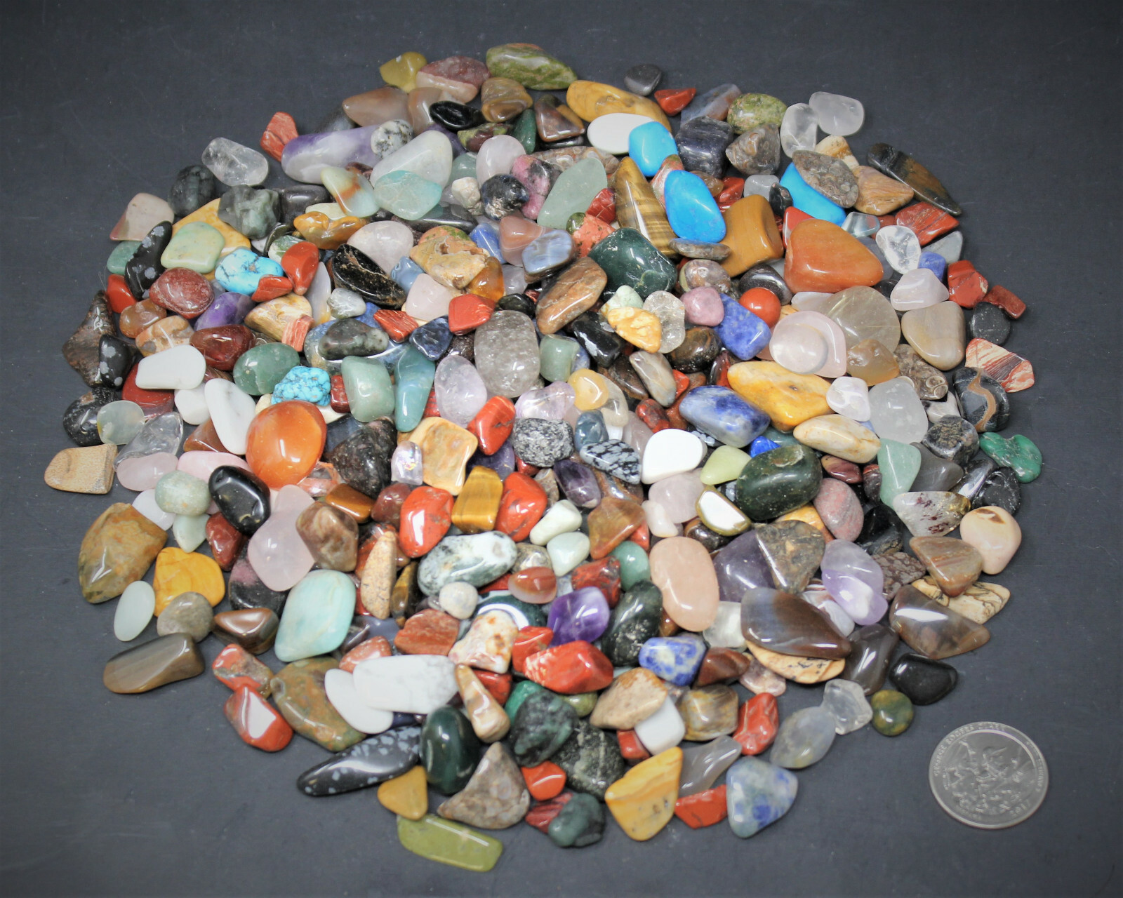 Assorted Tumbled Stones 500 Carat Wholesale Bulk Lot SMALL Mixed