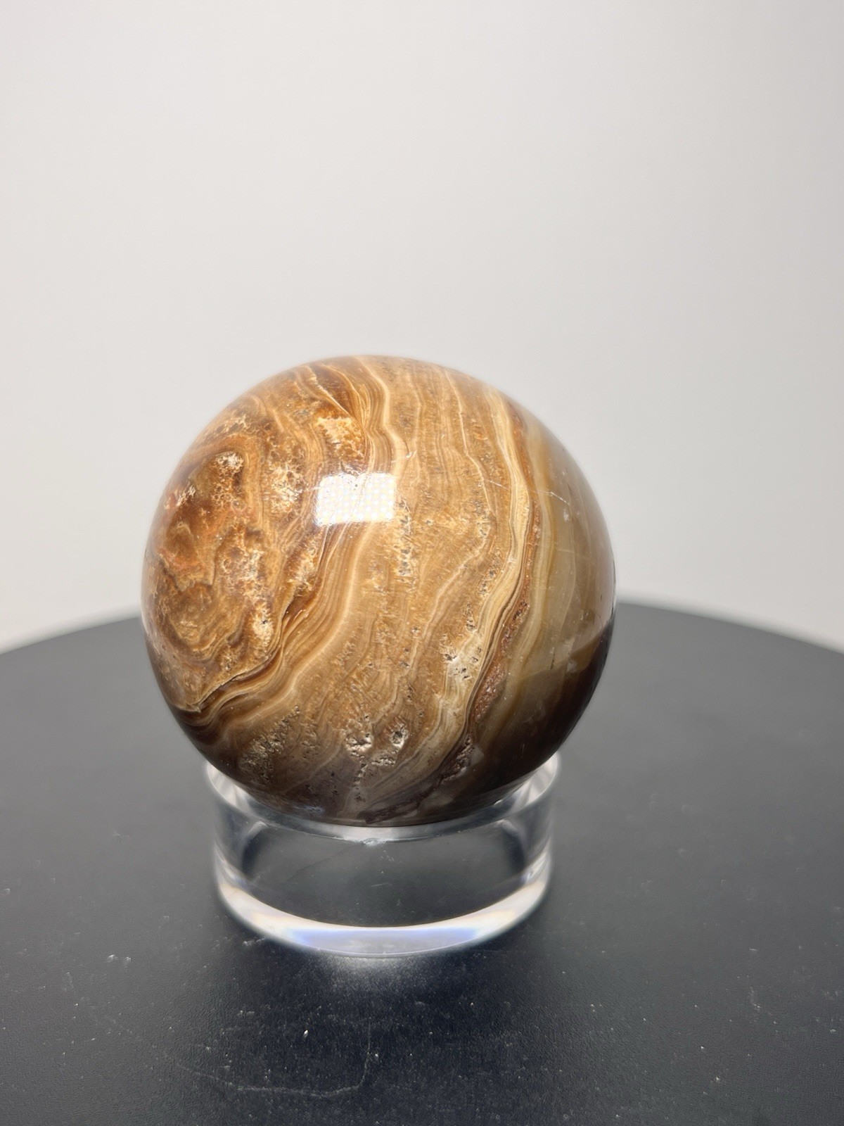 Chocolate Calcite Sphere w/holder (57mm)