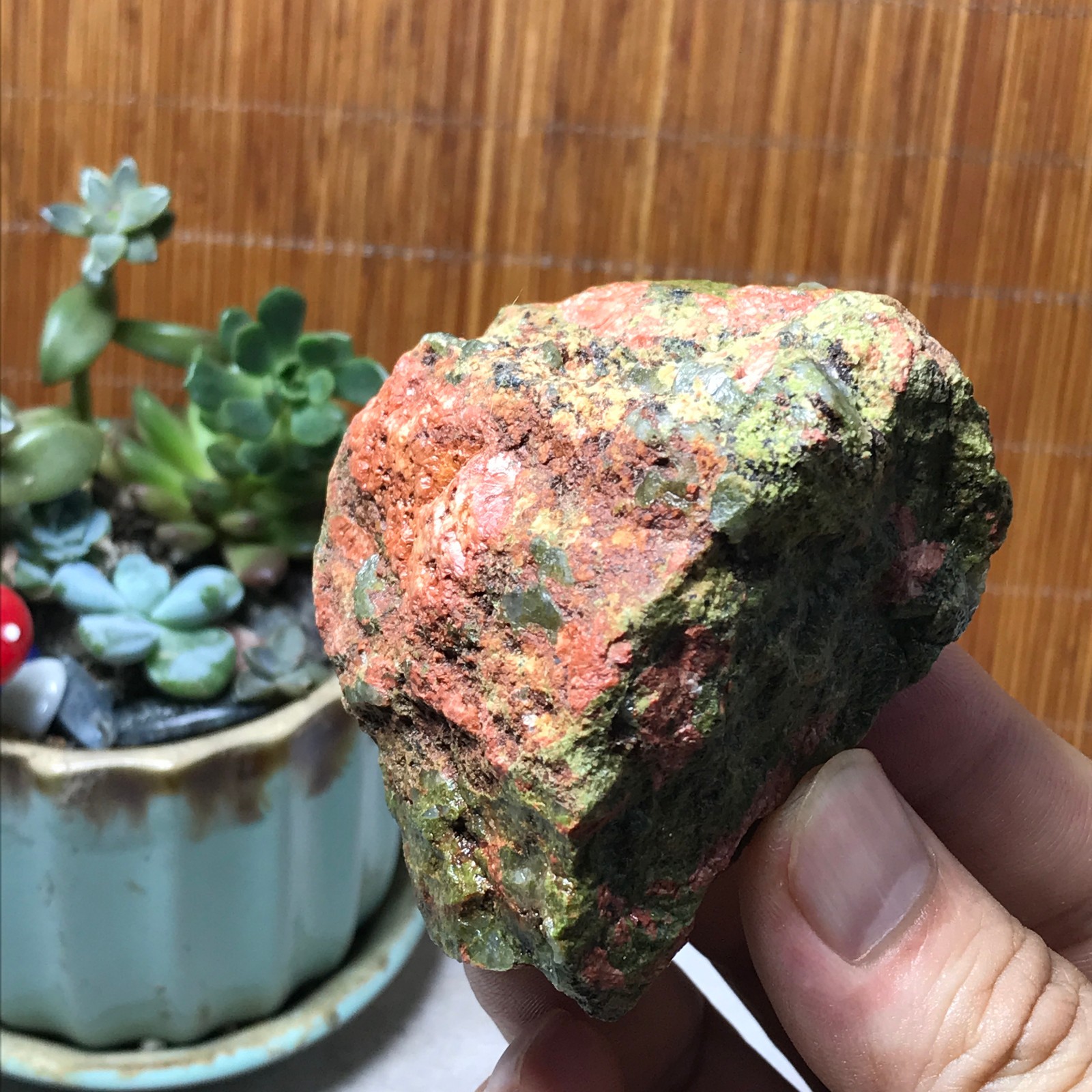 168g Natural Unakite Crystal gemstone Rough Mineral Specimen healing A6351