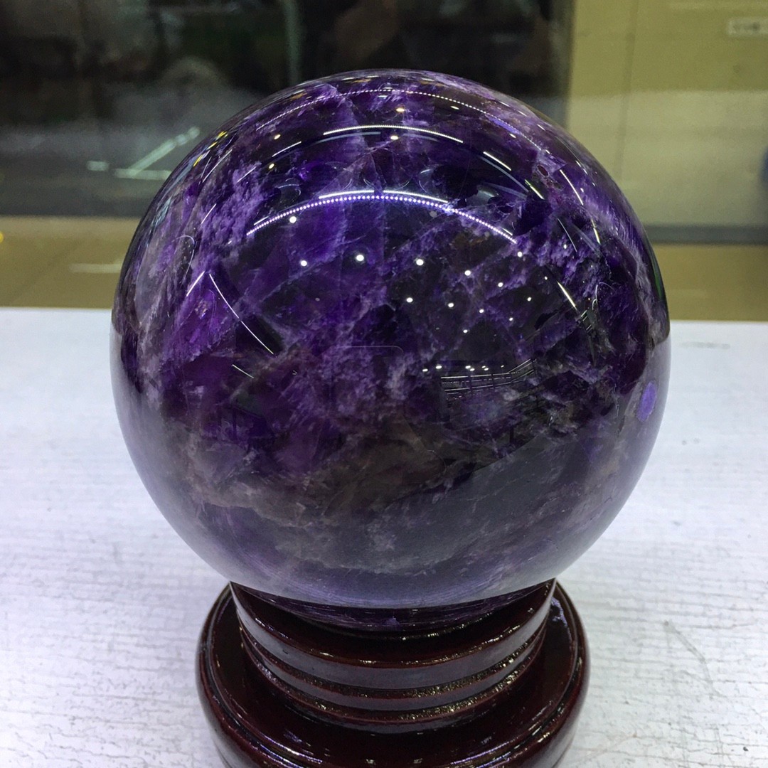 4.25LB Top Natural dreamy amethyst Quartz Sphere Quarzt Crystal Ball reiki heal